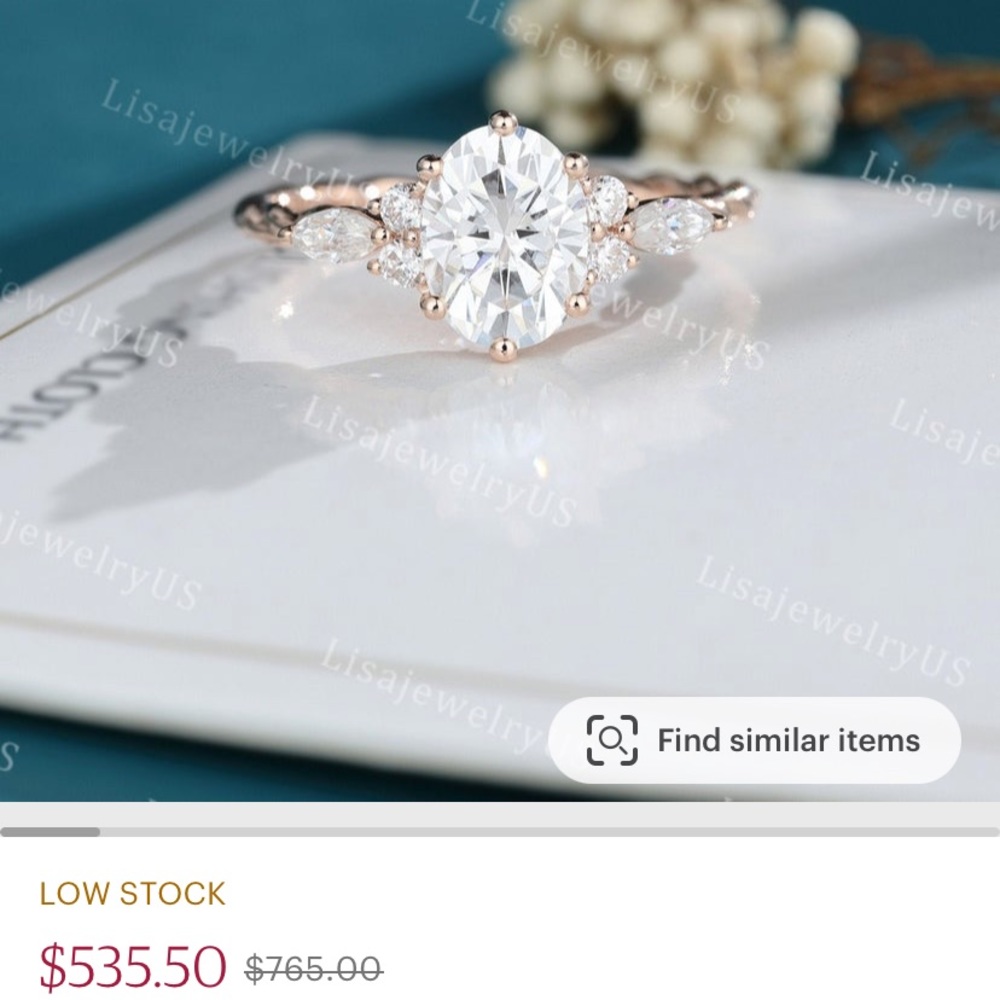 Wedding Ring Set- Rose Gold Moissanite